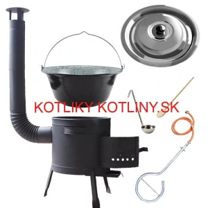 Smaltovaný kotlík (1,2 mm) 25 L + plynový horák k PB + nízka kotlina 42 PLUS 600 + nerezová pokrievka INOX